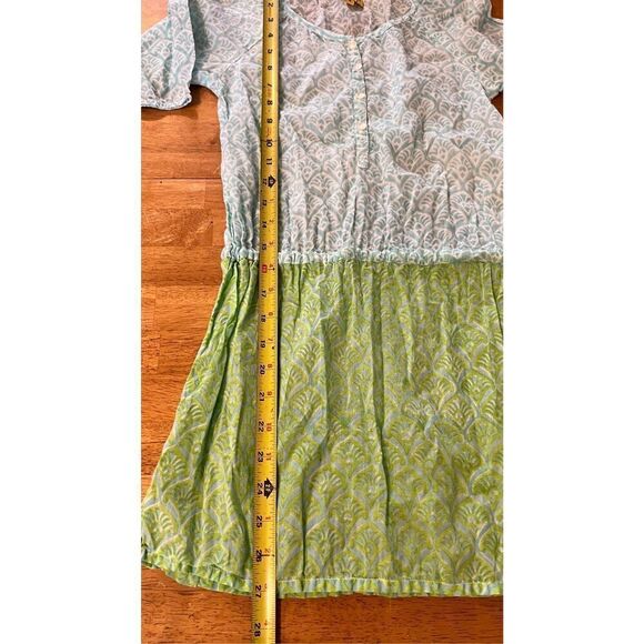 Roller Rabbit Green White Draw String Dress Kids Size 8 - Picture 5 of 9